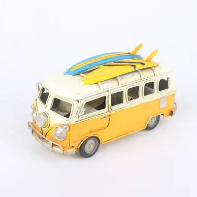 Mini car model toys Retro classic car camping bus ornamenti in ferro home coffee shop decorazioni per matrimoni regali di alta qualità