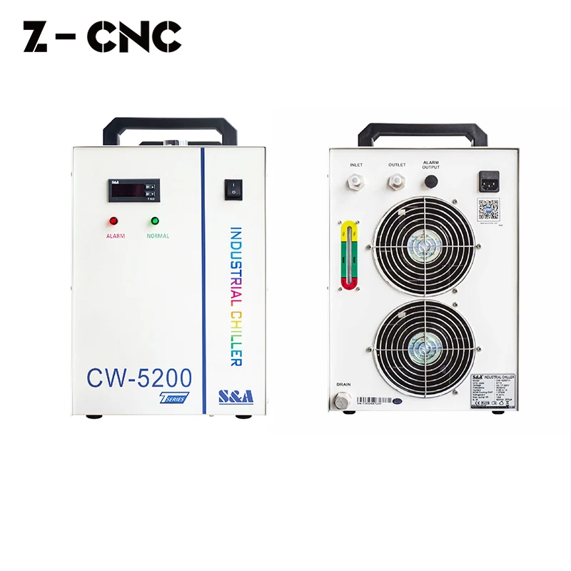 Tyus & a-産業用水チラーCw5200th cw5202th,80-150W,Co2レーザーチューブ,CNC冷却,Cw5200dh,Z-CNC