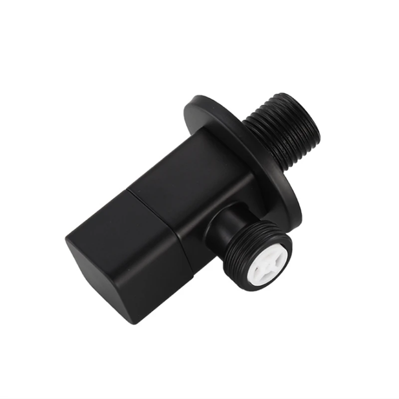 1pc Black Stop Valve Faucet Angle Valve Brass Diverter Toilet Valve Shower Head Connector Solid Brass Attachement on Crane