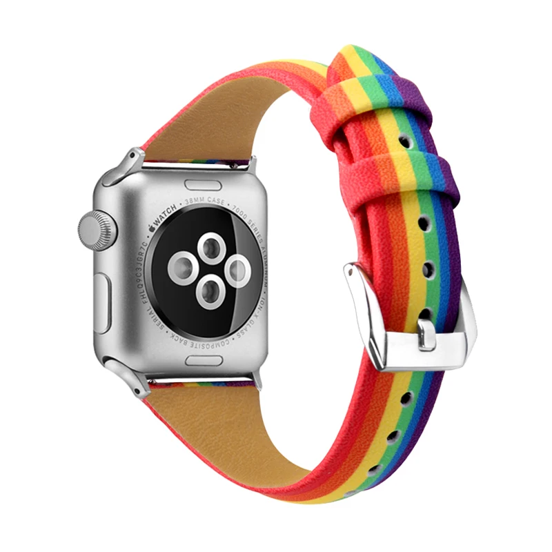 Pride Edition strap for Apple watch band 40mm 44mm 38mm 42mm Sport band leather watchband iWatch Series 5 4 3 38 42 44 mm