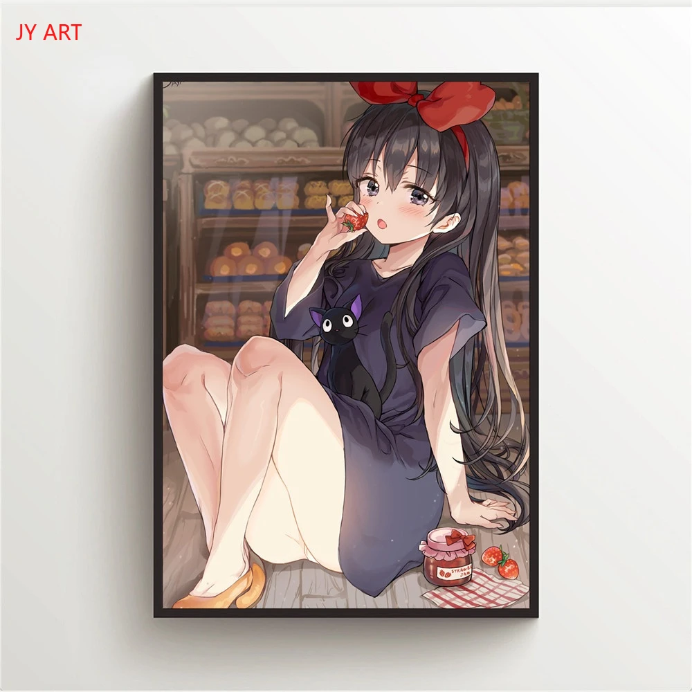 Anime Posters Kiki's Delivery Service Retro Art Nordic Style Painting on Canvas Posters and Prints Wall Picture for Living Room