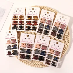 Multiple Styles New Fashion Small Leopard Acrylic Stripe Flowers Geometry Hairpin Barrette for Women Girl Accessories Headwear