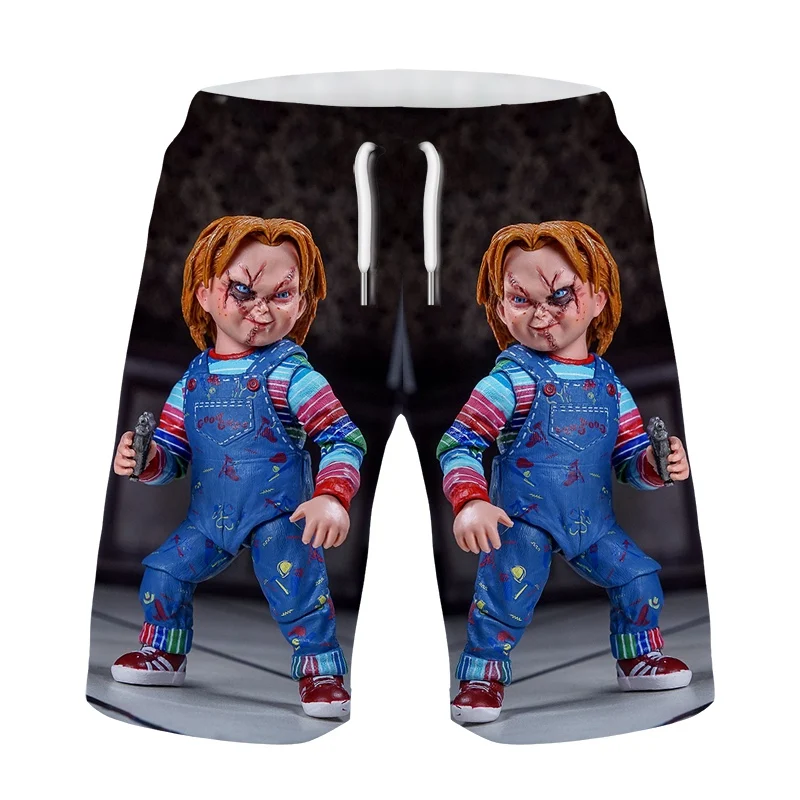 Jumeast mężczyźni kobiety 3D Oversize dziecięca gra Chucky pnie szybkoschnąca plaża w stylu Casual, letnia modne spodnie dresowe krótkie spodnie