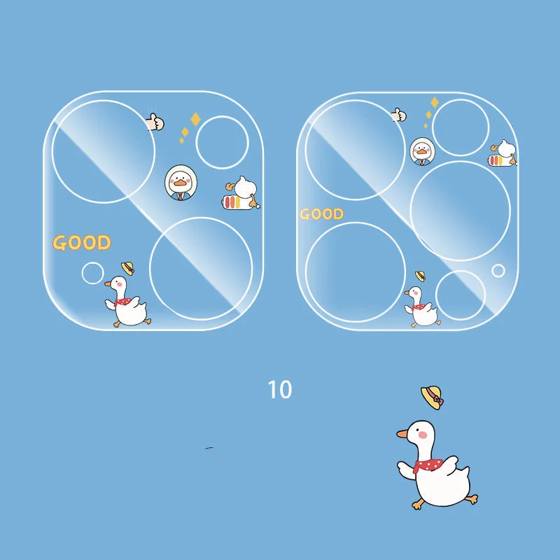 2PCS Cartoon Camera Lens Protector for Iphone 13 Pro Max Camera Sticker for Iphon 12 11 Camera Lens Stickers Soft Film Not Glass