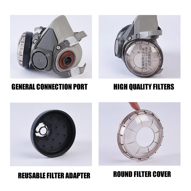 6200 Half Face Dust Dual Filters Mask Respirator With Work Safety Glasses For Carpenter Polishing Daily Haze Safety Protection