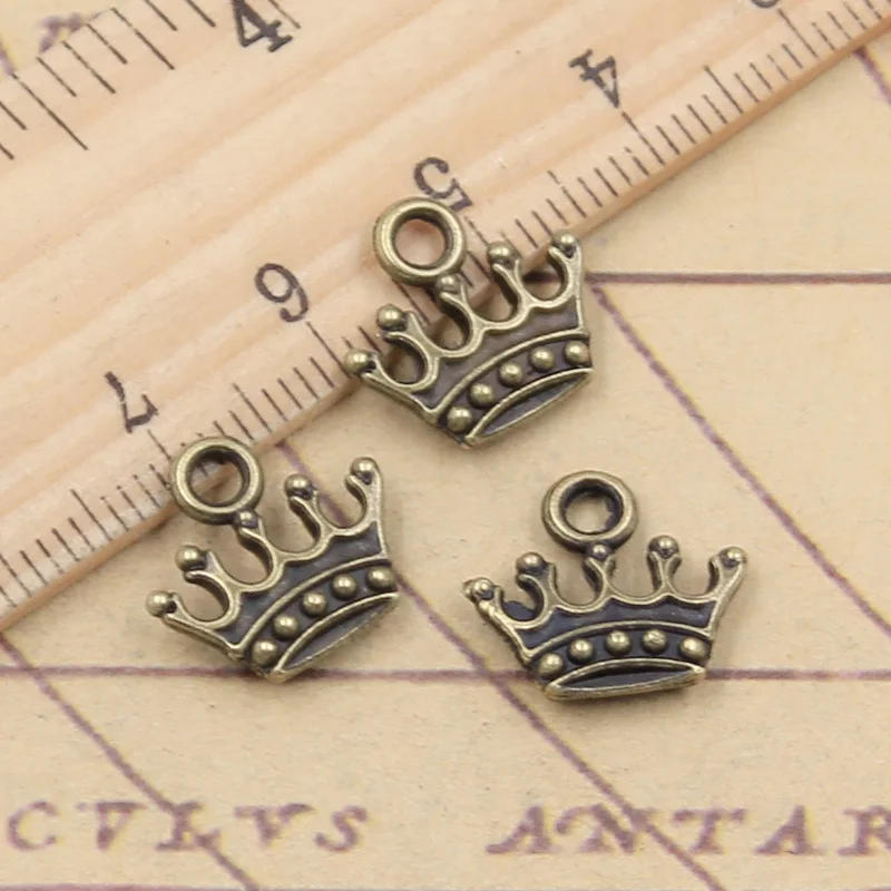 20Pcs Charms Crown 13X14Mm Tibetaanse Brons Zilver Kleur Hangers Antieke Sieraden Maken Diy Handgemaakte Craft