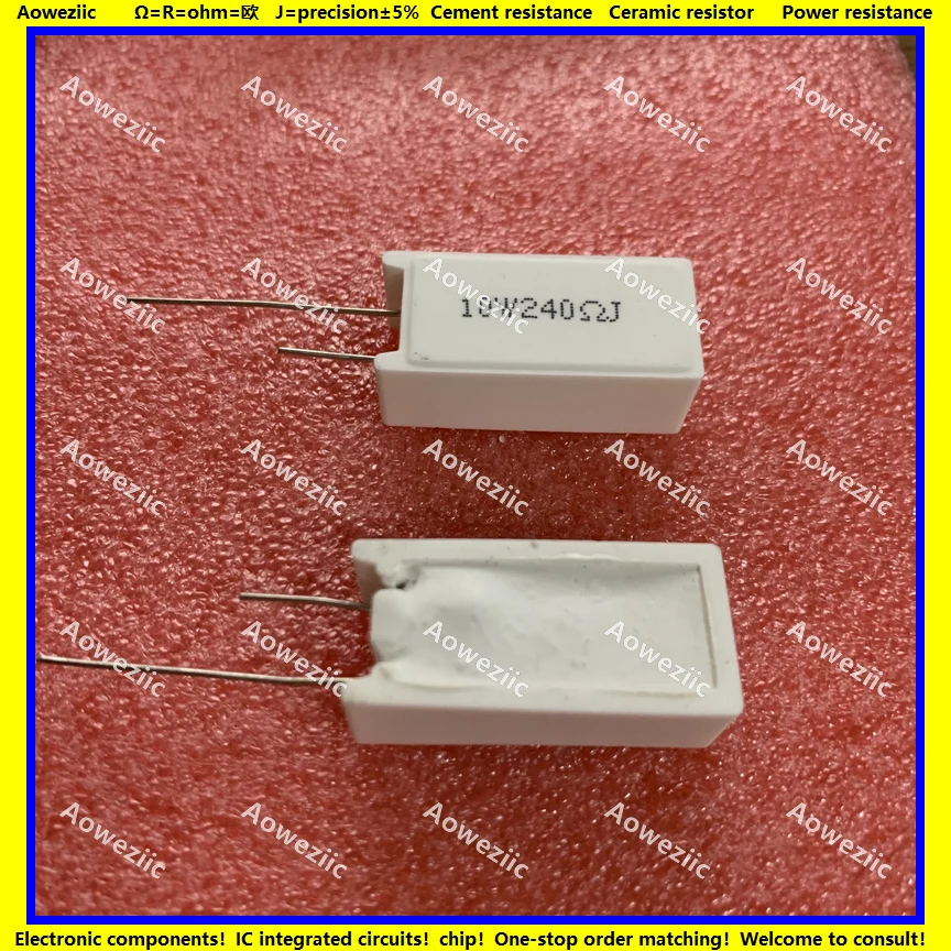 10Pcs 10W240RJ RX27-5 수직 시멘트 저항 10W 240 옴 240R 240RJ 10W240R 세라믹 저항 정밀도 5% 힘 저항