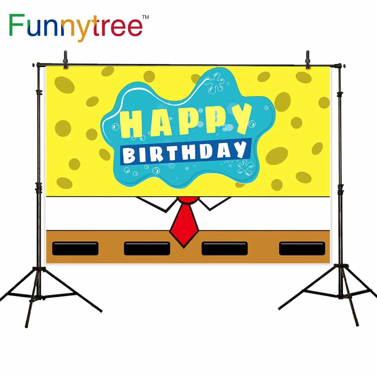 

Funnytree background photocall Cartoon happy birthday shower yellow Frame party backdrops photography photozone photo photophone