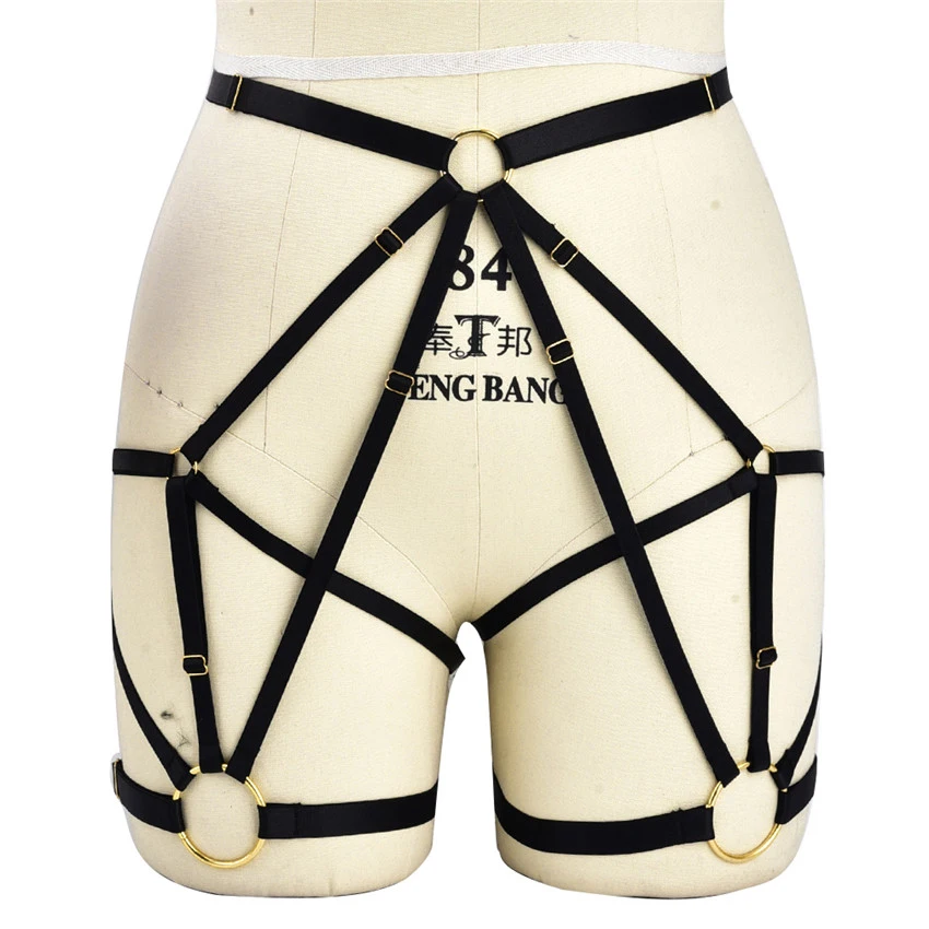 

Black Leg Garter Belt Adjustable Bondage Body Harness Cage Pole Dance Clothing Women Sexy Lingerie Harness Stocking Garter