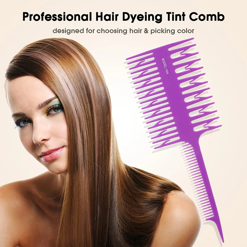 Hair Dyeing Comb Hair Coloring Highlighting Comb Wide Tooth Comb Fish Bone Hair Brush Hair Styling Barber Tool Salon Accessaries