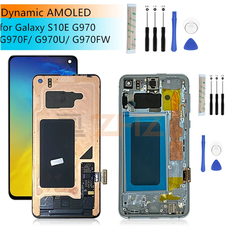 For Samsung S10e LCD Display Screen Digitizer Assembly G970F/DS G970U G970W SM-G9700 With Frame For SAMSUNG Galaxy S10e Lcd Part