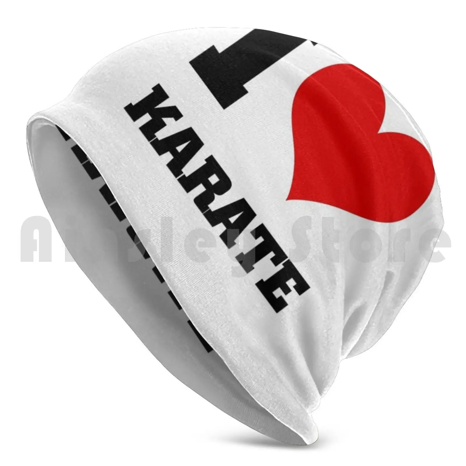 I Love Sports , Karate Beanies Knit Hat 1538 Beanies Print I Love Love My Love Red Heart Red Romantic I Heart I Love