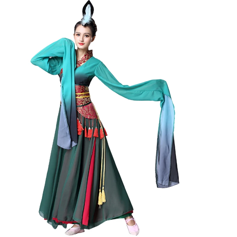 

Women' Dance Costume Ancient Costume han Costume Chinese Style National Classical Dance Elegant Water sleeve Performance Costume