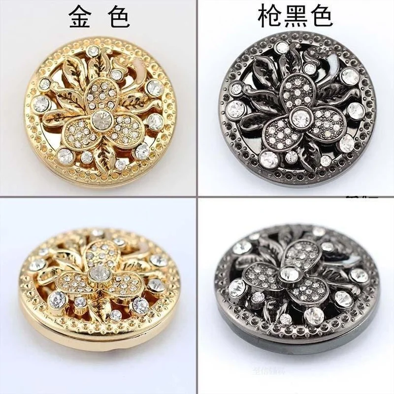 2pcs/bag High-quality New Fashion Mink Fur Coat Fur Buttons Coat Diamond-studded Three-dimensional Flower Buttons