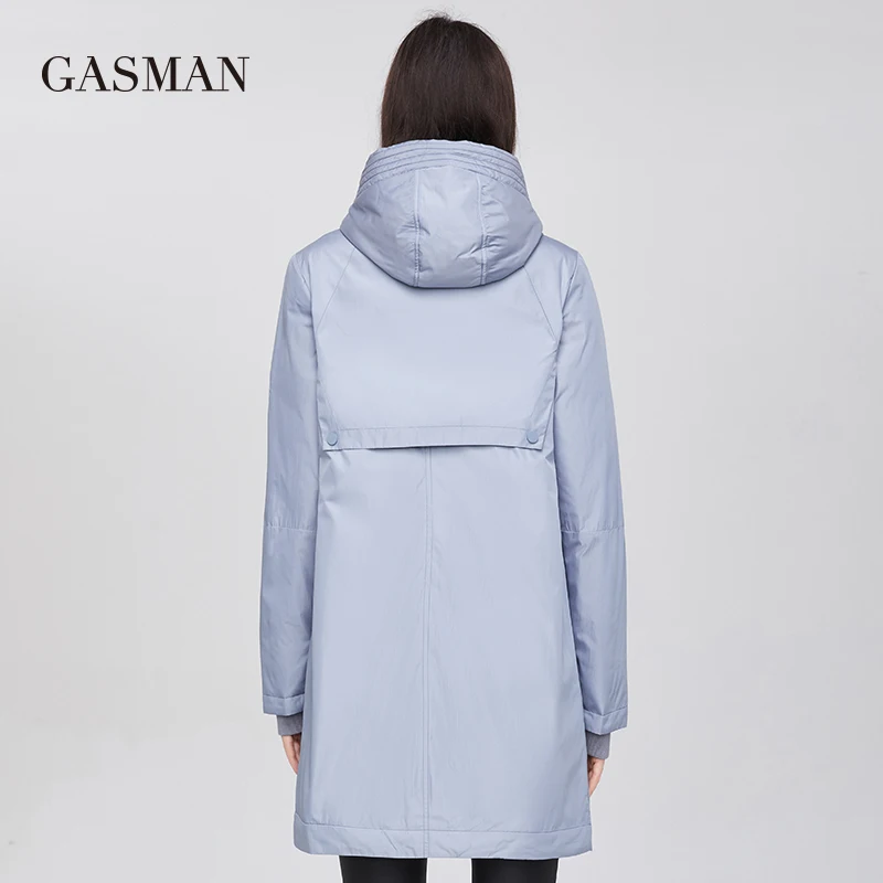 GASMAN Fashion windproof warm women\'s jacket Long zipper down parka hooded down jacket for women autumn solid cotton coat Female