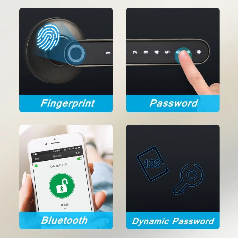 Imagem -05 - Egfirtor Punho Inteligente Tuya wi fi Deadbolt Fechadura da Porta Biométrico de Armazenamento Impressão Digital Eletrônico Inteligente Casa Segurança Bloqueio Automático