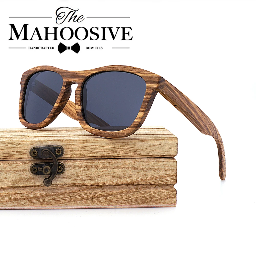 

Zebra Wooden Retro Men Sunglasses Women Polarized wood Sun glasses Bamboo Handmade Wooden Glasses Oculos de sol