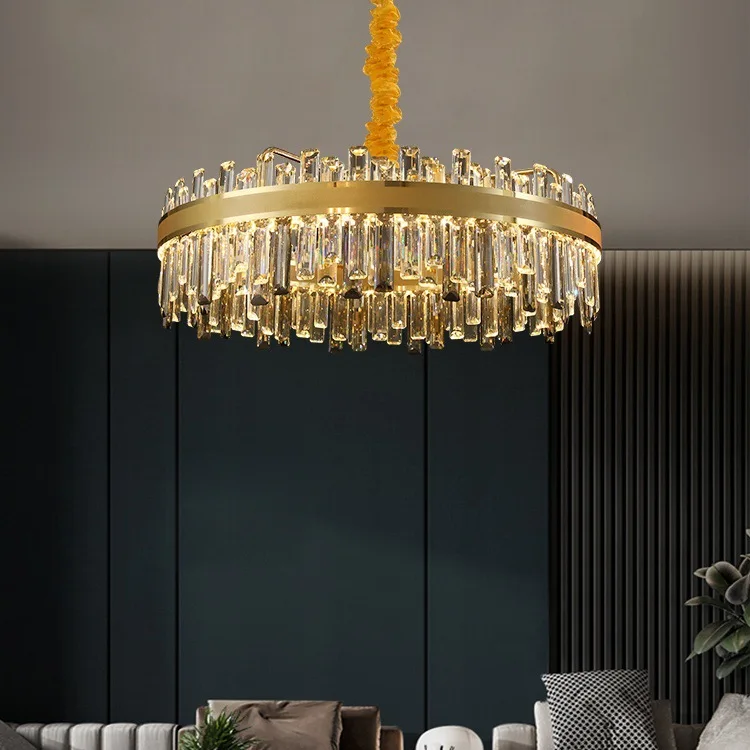 Post modern living room chandelier crystal lamp new modern simple designer study guest room bedroom lighting