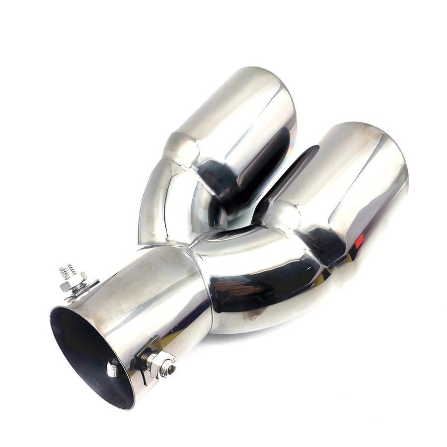 

Glazed Black Stainless Steel Dual Exhaust Tip 2.5" Inlet Bent Muffler Tail Pipe