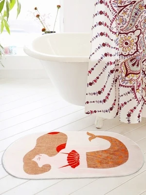 Lovely Plush Nordic Bathroom Carpet, Non-Slip Floor Mat, Cartoon Fish, Home Decor