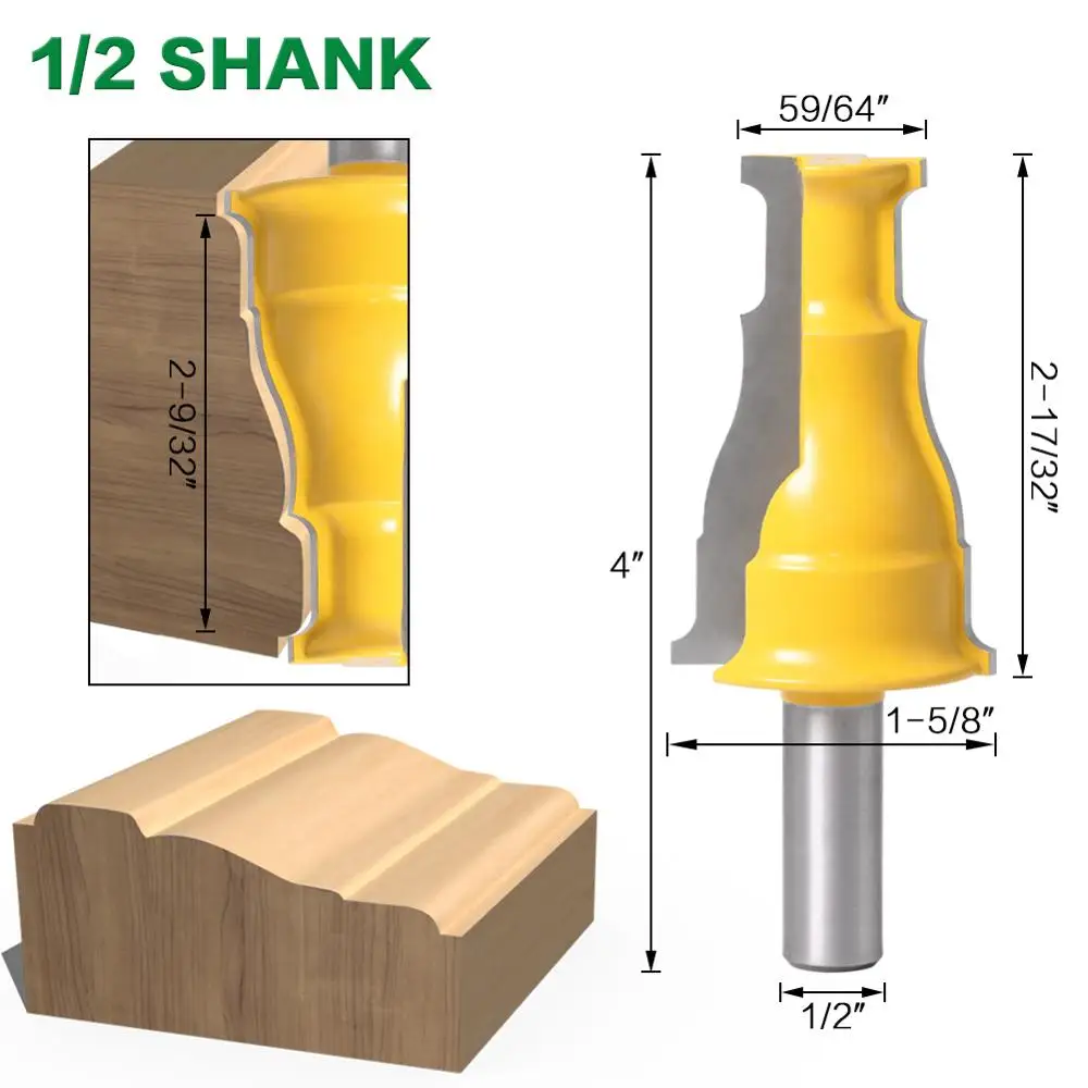 1Pc Door & Window Casing Router Bit - 1/2