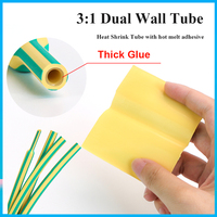 1M Yellow&Green Dual Wall 3:1 Heat Shrink Tube Kit Shrinking Assorted Polyolefin Insulation Sleeving Shrink Tubing Wire Cable