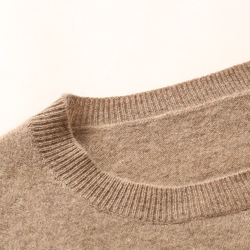 Women\'s O-Neck Goat Cashmere Sweater, 100% Pure Goat, Knitting Pullovers, Female Soft Warm Jumpers, Long Sleeve Cloth, Winter