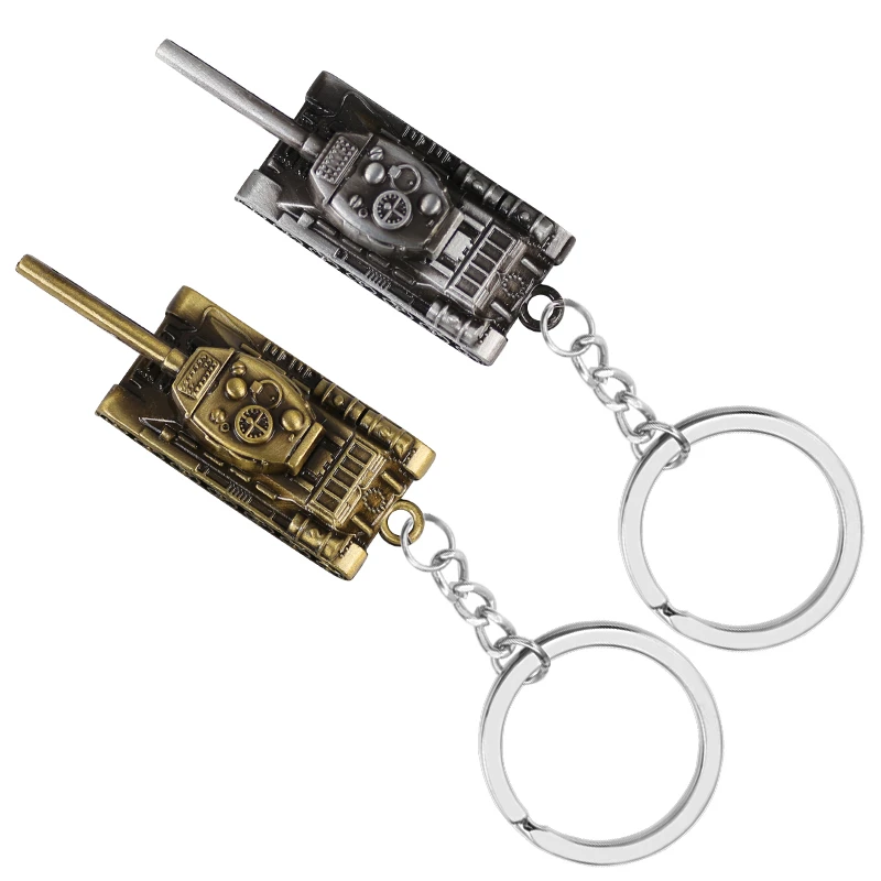 Game Retro Men And Women Key Chain 46G Heavy Weapon 3D Tank IS Series Alloy Material Men's Car Jewelry Gift Direct Sales