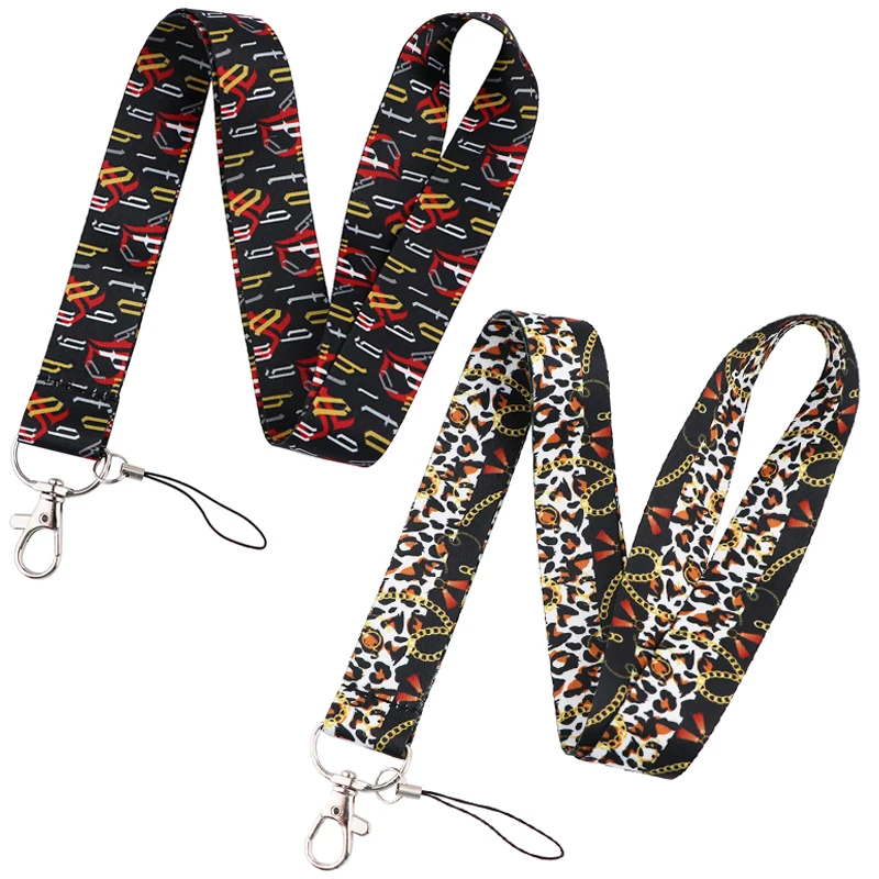 LX710 Hip Hop Rapper Keychains Accessory Mobile Phone USB ID Badge Holder Keys Strap Tag Neck Lanyard For Friends Gift