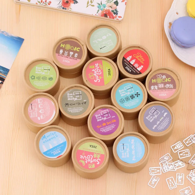 20pcs/lot Mini Metal Bookmark Clips Cute Cartoon Animal Plated Sliver Bookmarks Stationery Gift book line marker Random Style