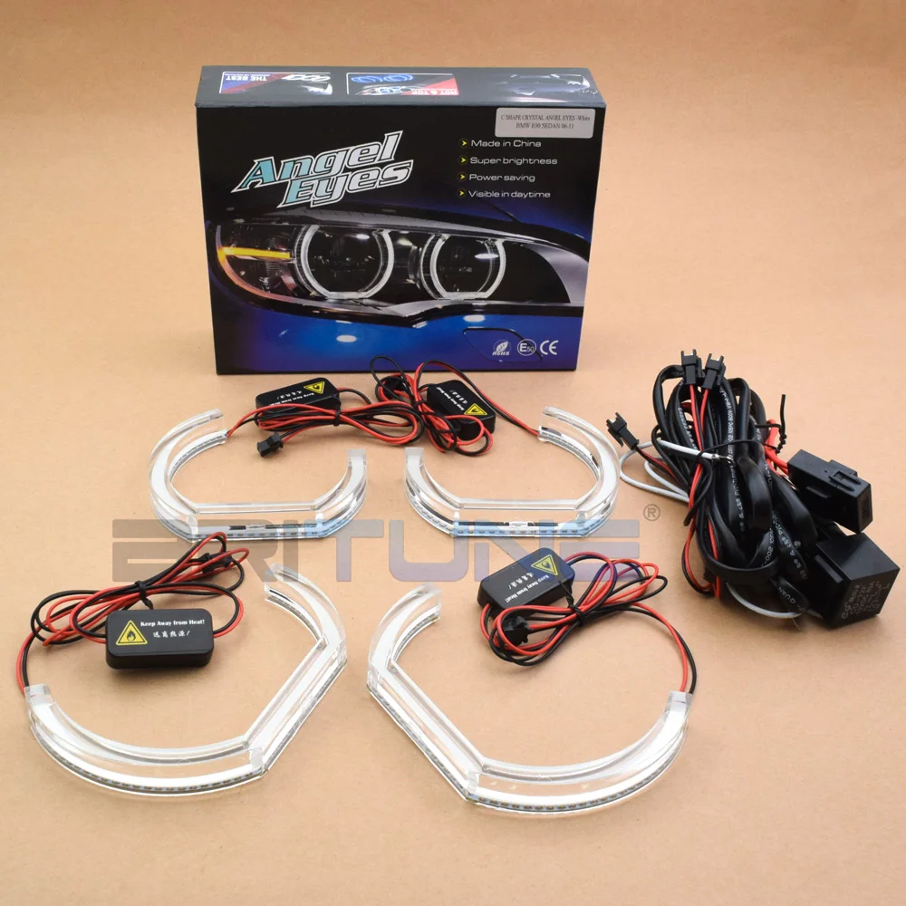 LED Angel Eyes Retrofit For BMW X6 E71 E72 X6M Xenon Projector Headlight Turn Signal Switchback Light Rings DTM Halo Accessories