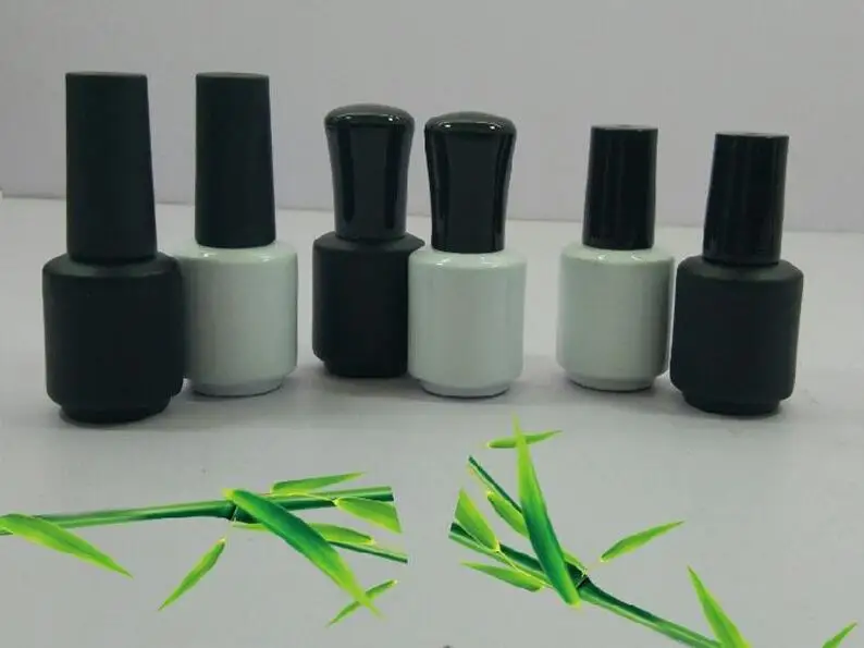 8ml Empty Nail Polish Bottle with Brush white black Container Bottles MakeUp Refillable Container fast shipping