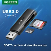 UGREEN-Lector de tarjetas SD, lector de tarjetas inteligente, 3,0 a SD, adaptador de tarjeta de memoria TF para PC, portátil, puerto USB, accesorios multifuncionales para ordenador