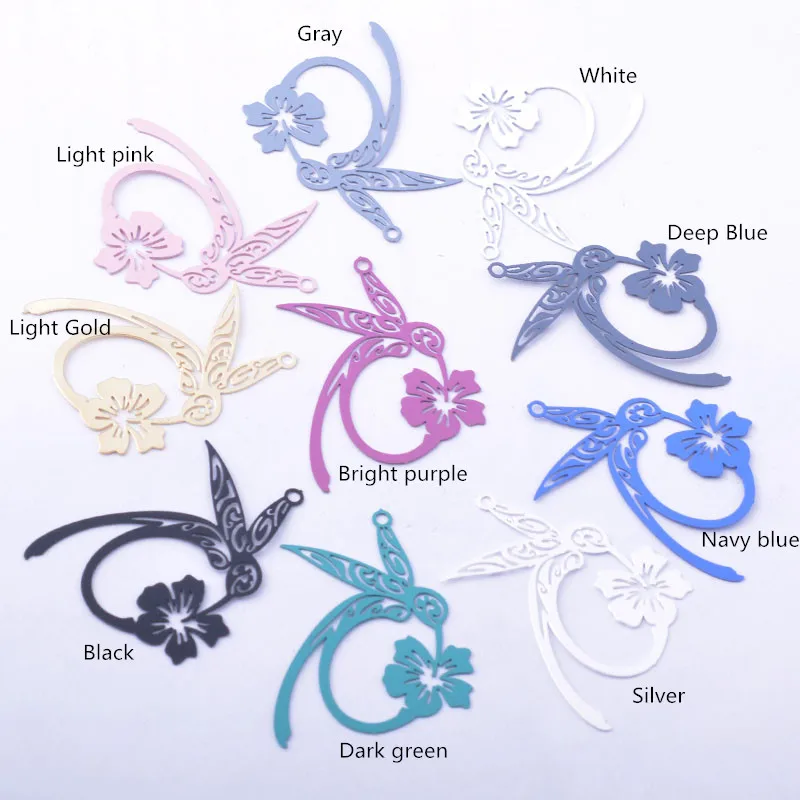 30 Stück AB6743 3,1*2,9cm Messing Bemalte Niedliche Tier-Kolibri-Anhänger DIY Schmuck Ohrring-Zubehör – Detail 3
