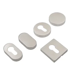 2Pcs Nickel Brush Lock Cylinder Cover Split Lock Hole Cover Stainless Steel Decorative Door Non-Hole Lockcase Oval Keyhole Cover