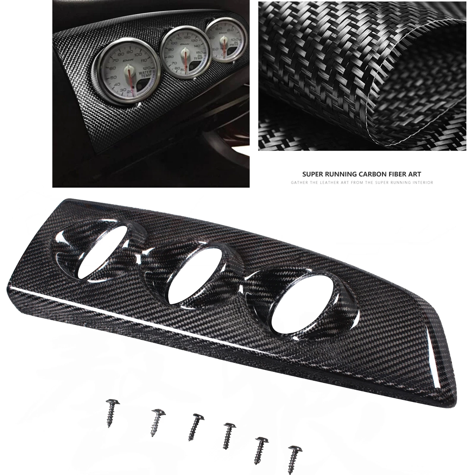 For Toyota FT86 GT86 Scion FR-S Subaru BRZ 2012-2020 Dashboard Hole Cover Trim Carbon Fiber Left Side Dash Gauge Pod Panel Frame