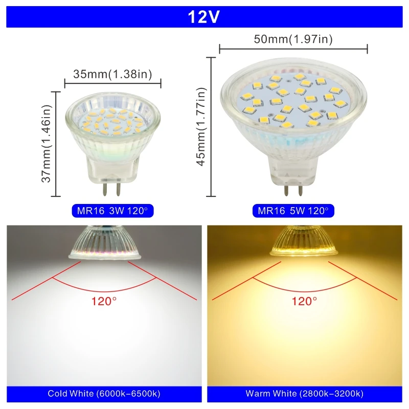 10pcs/lot MR16 GU10 12V 220V GU5.3 Lampada LED Bulb 3W 5W Bombillas LED COB Lamp Spotlight Lampara LED Spot Light 24/120 degree