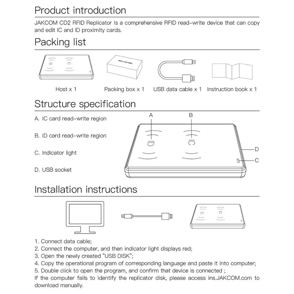 JAKCOM CD2 RFID Replicator Super value as rfid writer acr122u play cards chip card reader linux copier vigik pass access pet