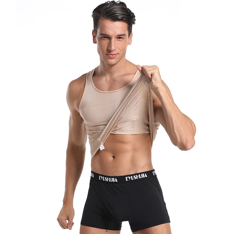 Be-In-Shape Men\'s Slimming Vest Body Shaper Corrective Posture Belly Control Compression Shirt Loss Weight Underwear Corset