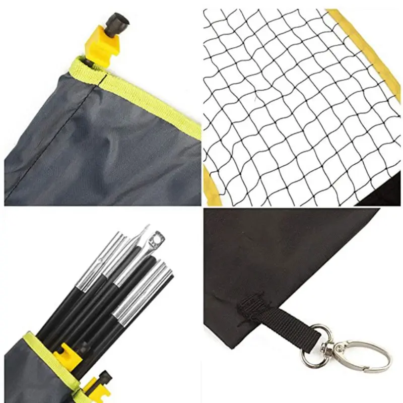 Filet de Badminton Portable avec support, sac de transport, pliable, pour volley-ball, Tennis, livraison directe