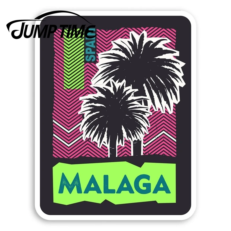 Jump Time Malaga Spain Vinyl Stickers - Holiday Travel Sticker LuggageWaterproof Car Decal Trunk Car Accessories