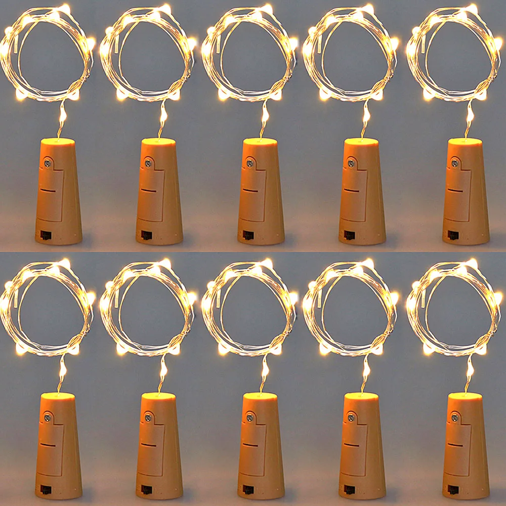 10pcs Wine Bottle Cork LED fairy Lights garland BATTERY for all Holiday Christmas Party Indoor Outdoor Decoration lights