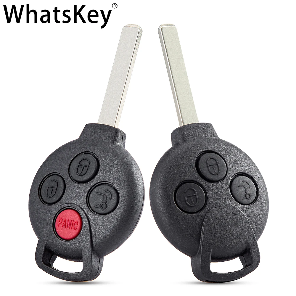 WhatsKey 3/4 Buttons Remote Key Shell Fob Case For Mercedes Benz Smart City Coupe Cabrio Crossblade 451 Fortwo Roadster Forfour