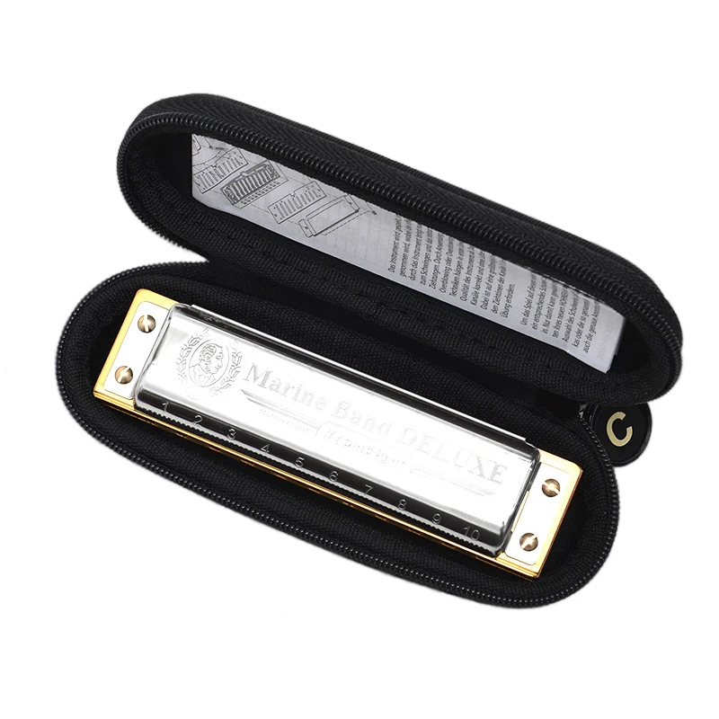 Hohner Marine Band Deluxe Diatonic 10 Hole Harmonica Mouth Organ Instrumentos Key C Blues Harp Pearwood Comb Musical Instruments