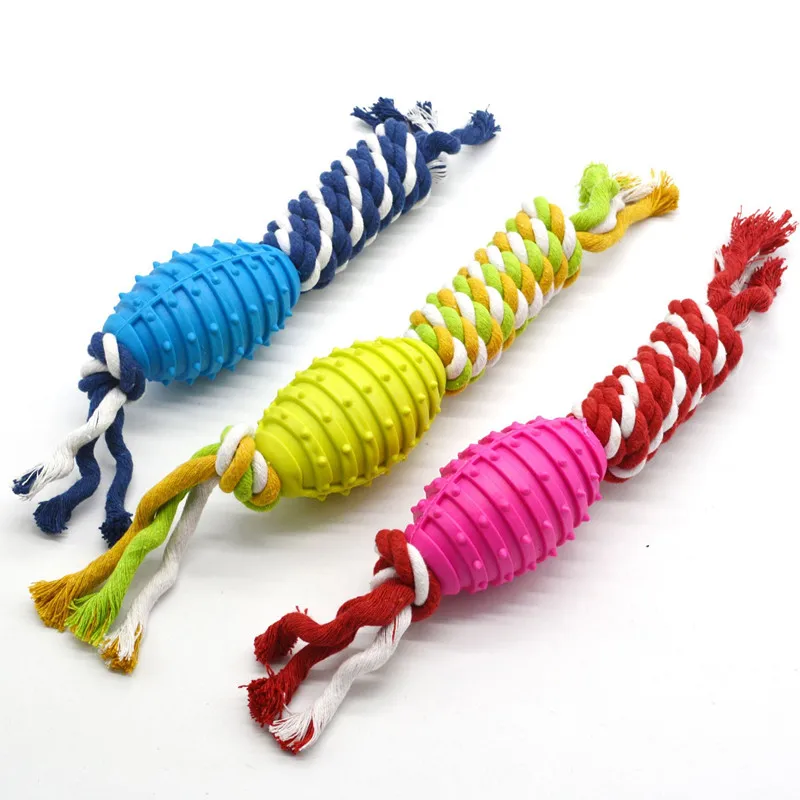 

10 pcs Dog Pet Toy Cotton Braided Bone Rope Knot Random color Pets dogs pet supplies Funny Tool