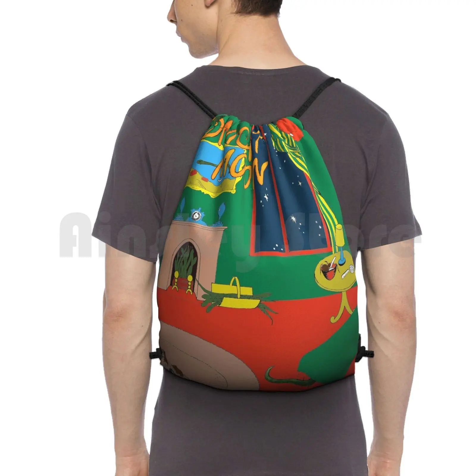 

Goodnight Snake ( Goodnight Moon ) Backpack Drawstring Bag Riding Climbing Gym Bag Snake Snake Animal Animals Goodnight Moon