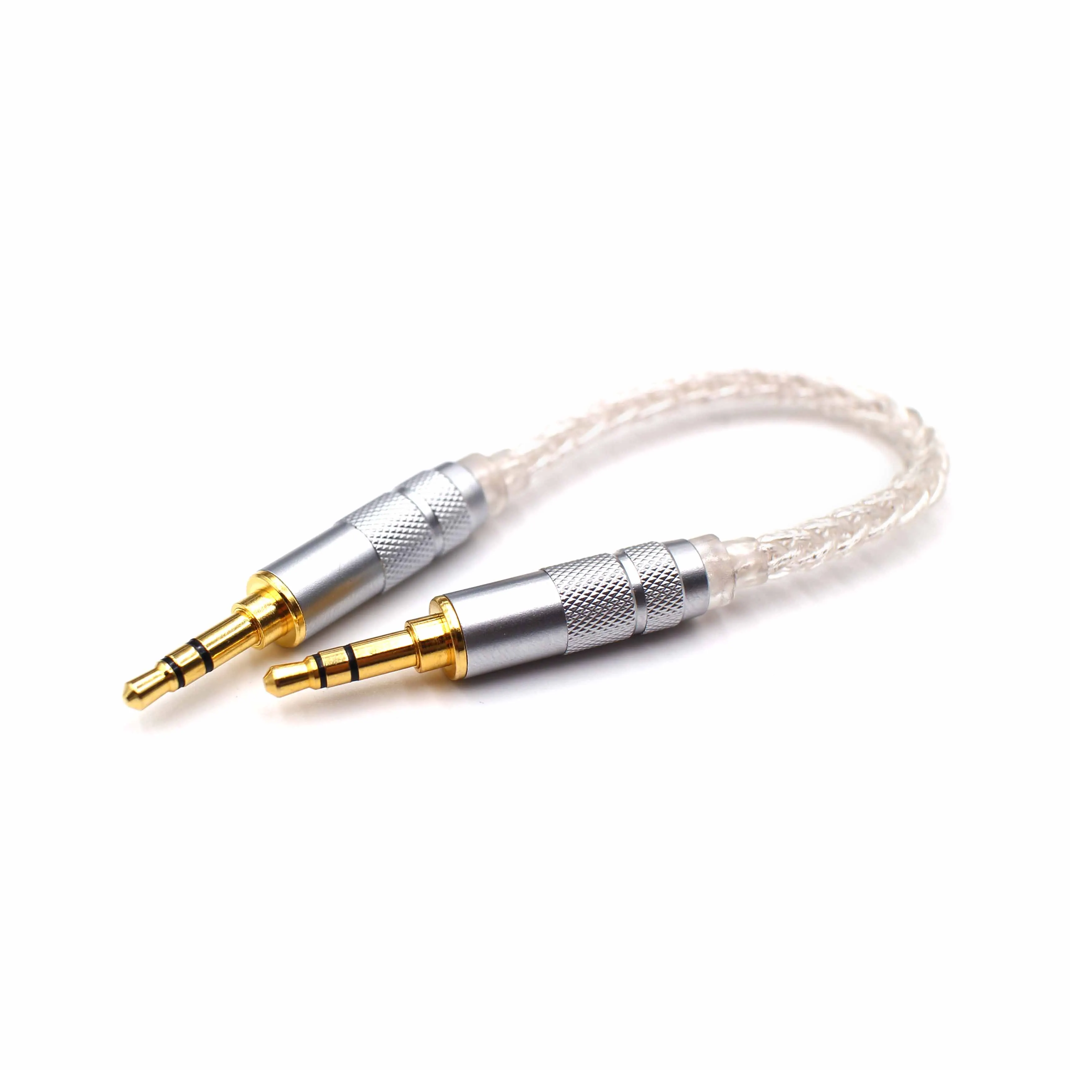 9-core Pure Silver Fever Amp Lashing Wire Vehicle-mounted AUX Cable 3.5 to 3.5 Male to Male Record Line
