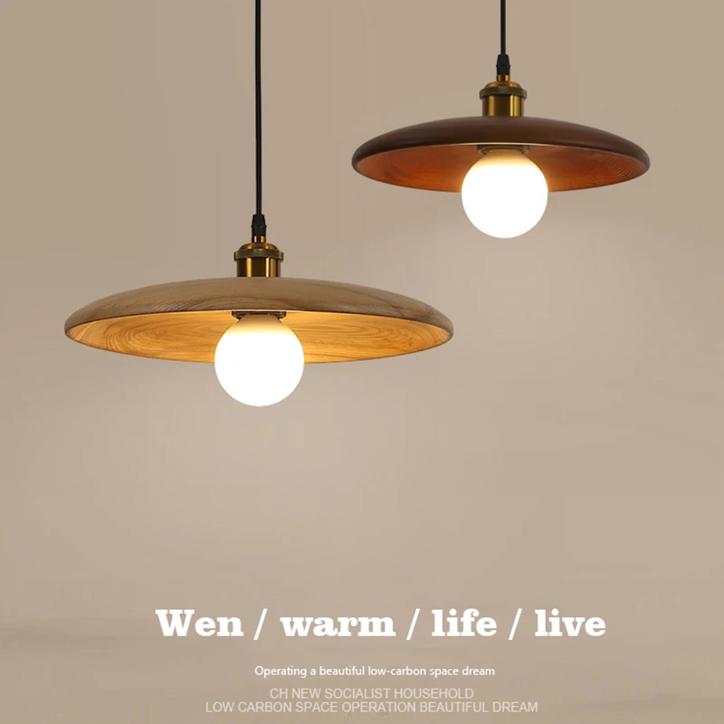 

Modern simple wood pendant lights kitchen bedroom furniture metal indoor lighting chandelier ceiling hanging lamp restaurant