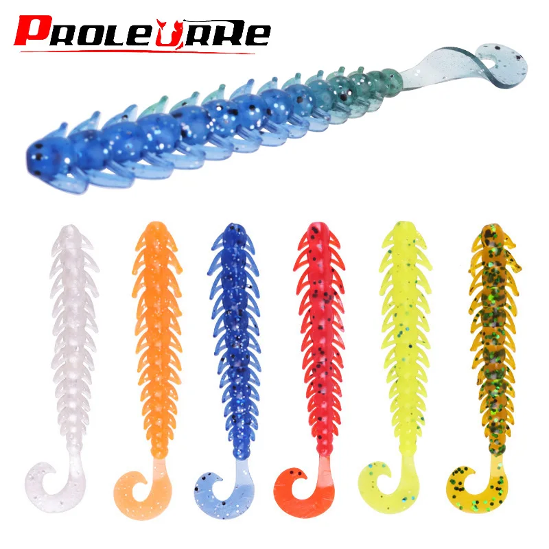 10 sztuk zapach krewetek robak przynęta wędkarska Larwa silikonowe sztuczne miękkie przynęty 6.5cm 5cm Bass Pike Jigging Wobbler Pesca Swimbaits