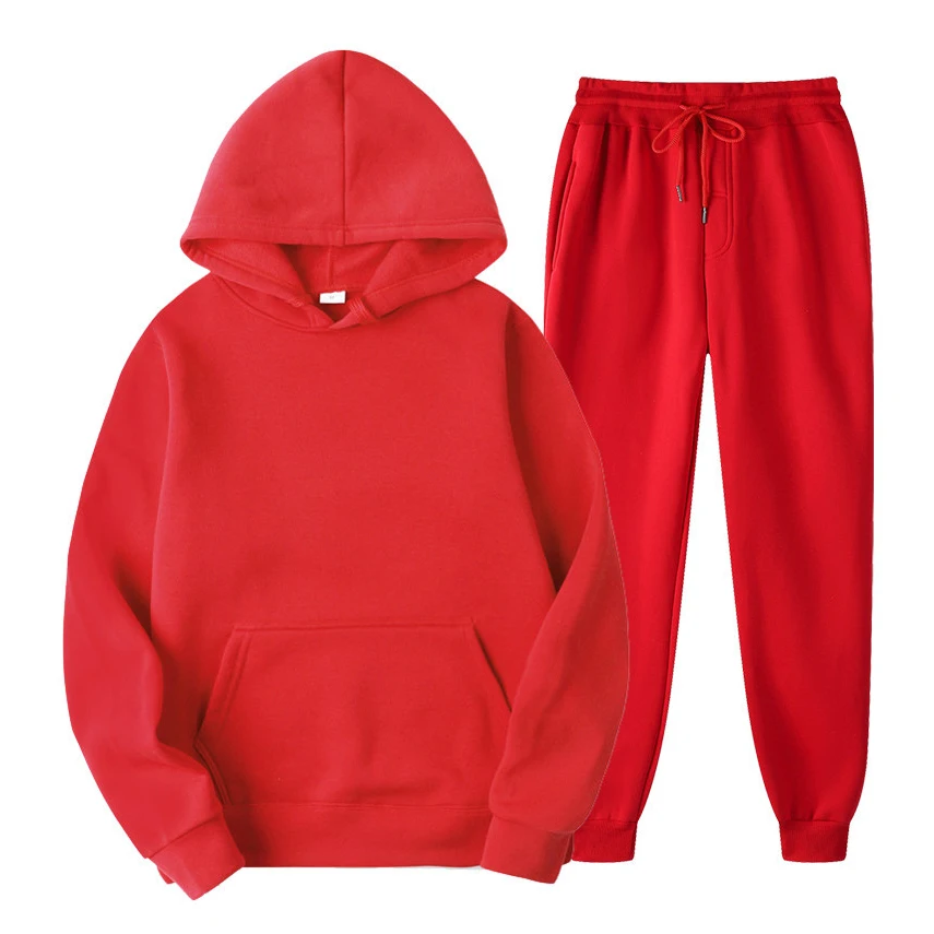 2021 Women\'s Sets Oversized Hooded Long Sleeve Hoodie Sport Pants Lady Suit Two Piece Set Casual Fleece Tracksuit Women Winter